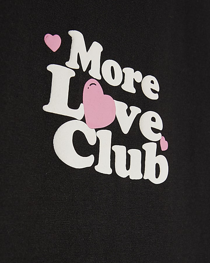 Girls Black T-Shirt And Leggings Set