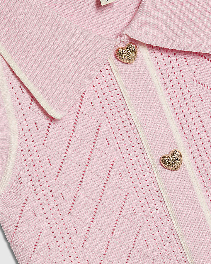 Mini Girls Pink Polo Top Set