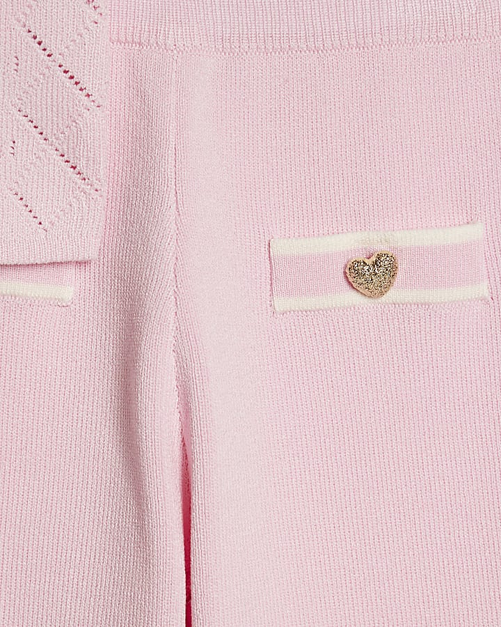 Mini Girls Pink Polo Top Set