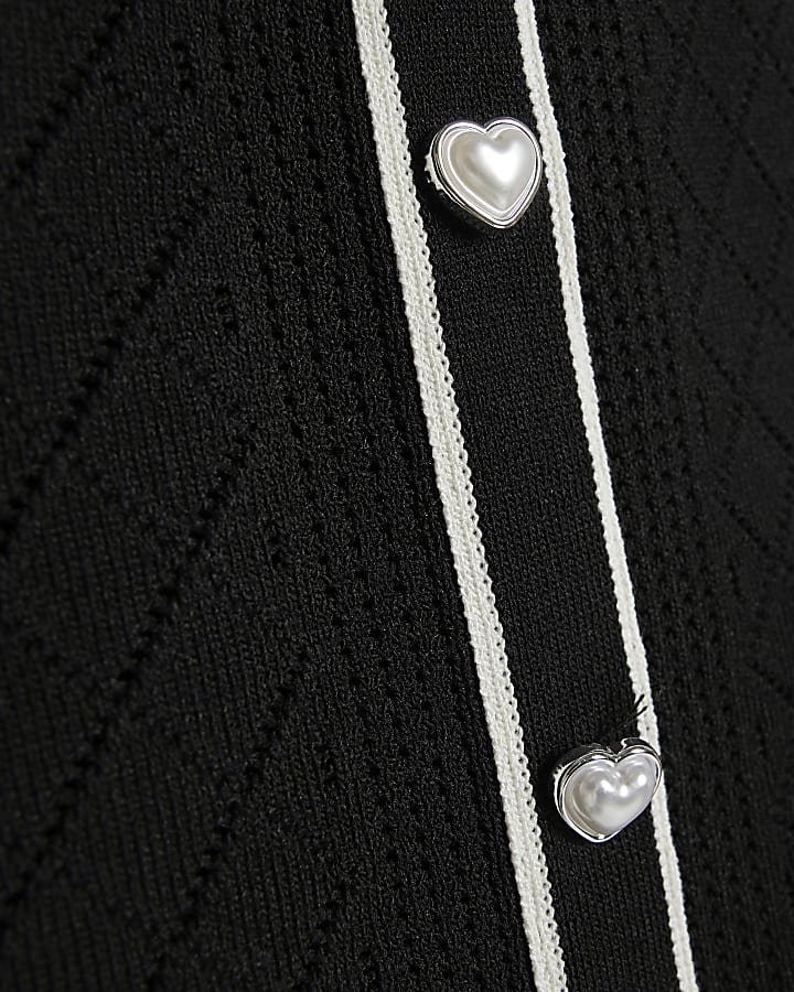 Girls Black Polo Top Set