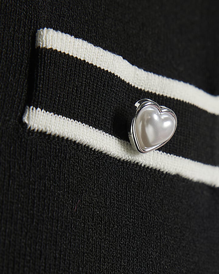 Girls Black Polo Top Set