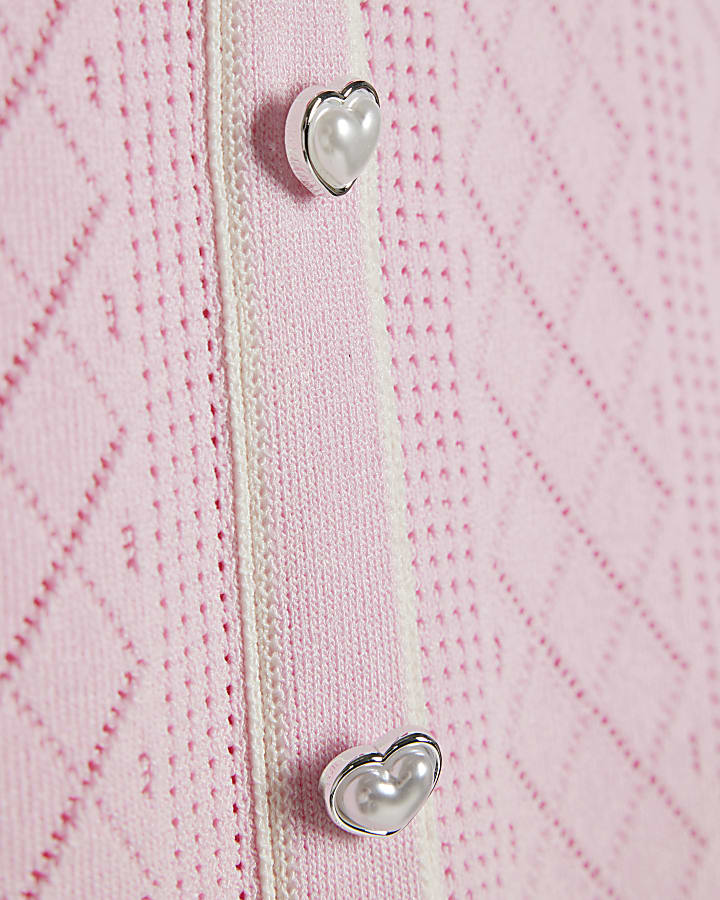 Girls Pink Polo Waistcoat Set