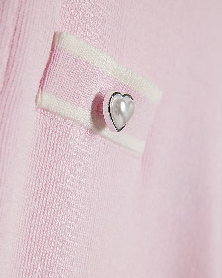 Girls Pink Polo Waistcoat Set