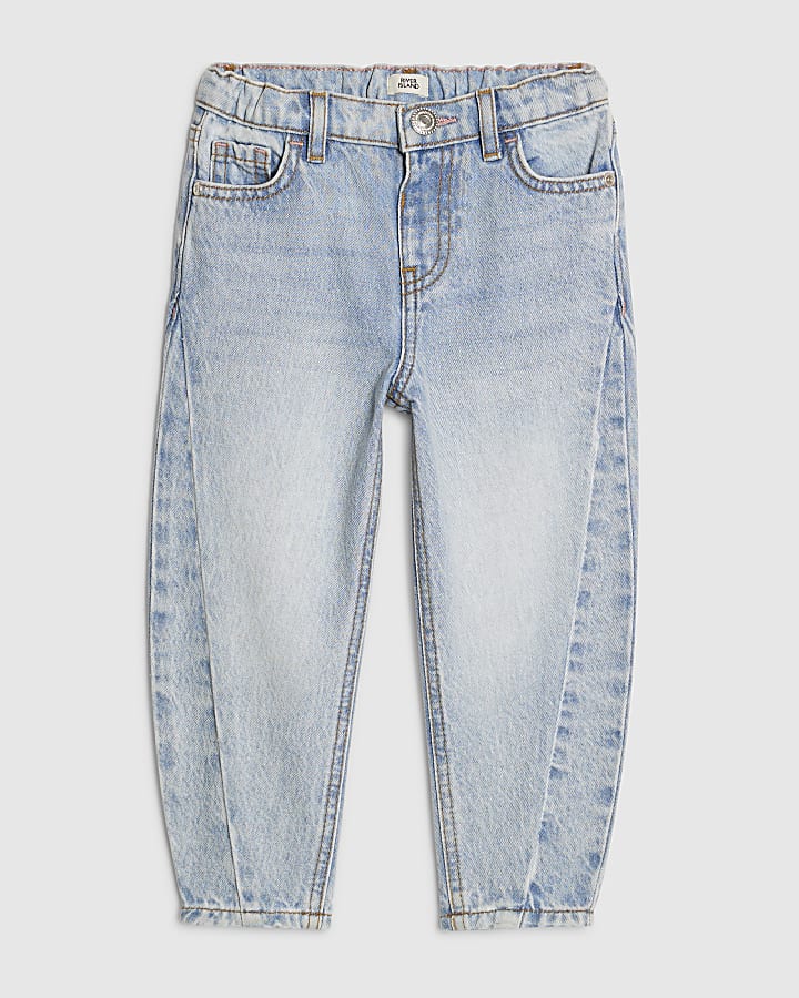 Mini Girls Blue Barrel Jeans