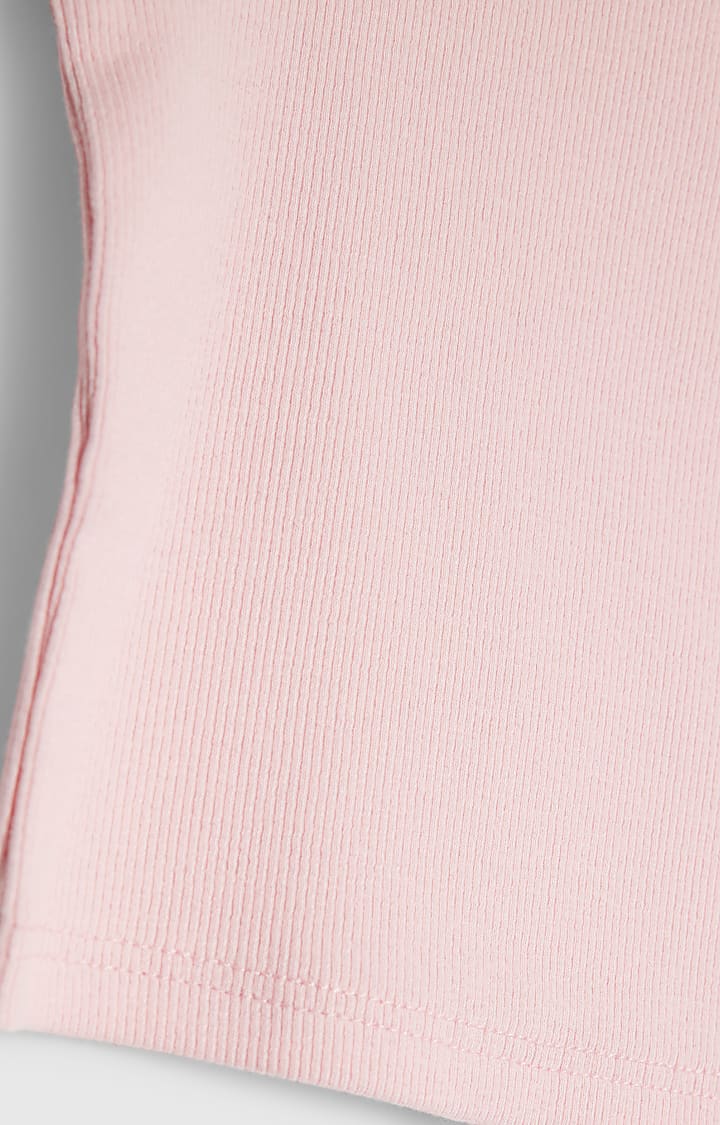 Girls Pink Scallop Trim Tank Top