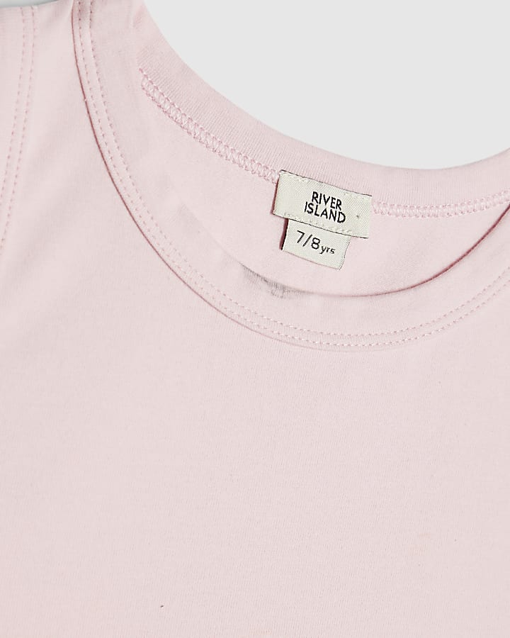 Girls Pink Cropped Tank Top