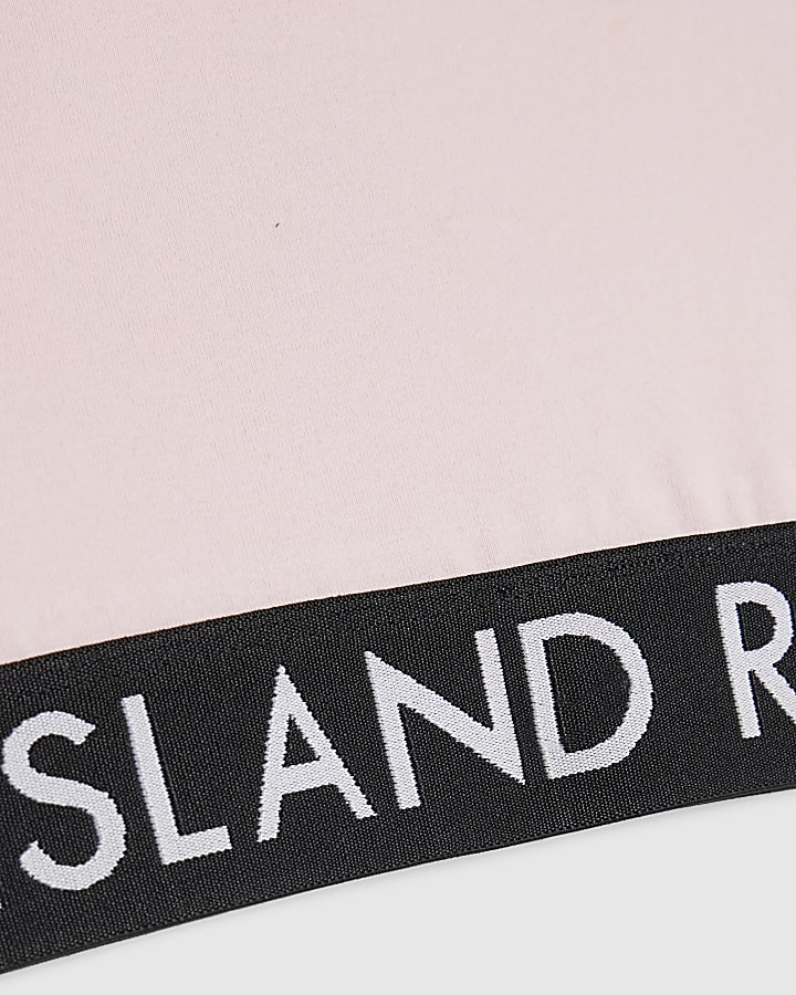 Girls Pink Cropped Tank Top