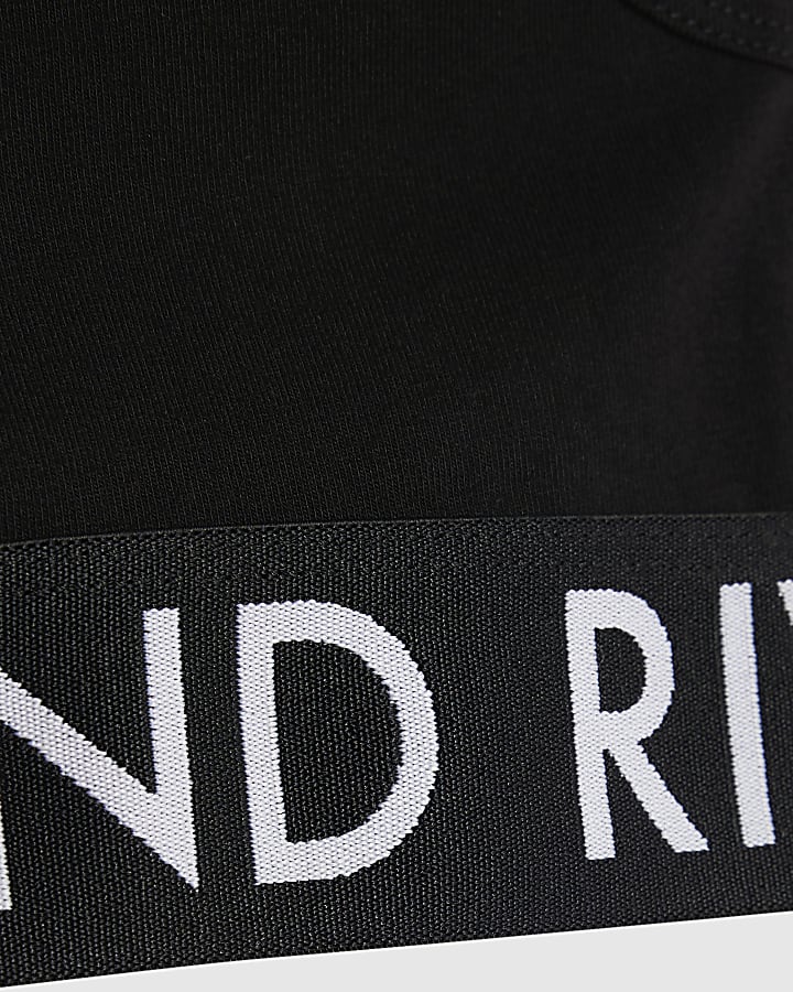 Girls Black RI Crop Tank Top