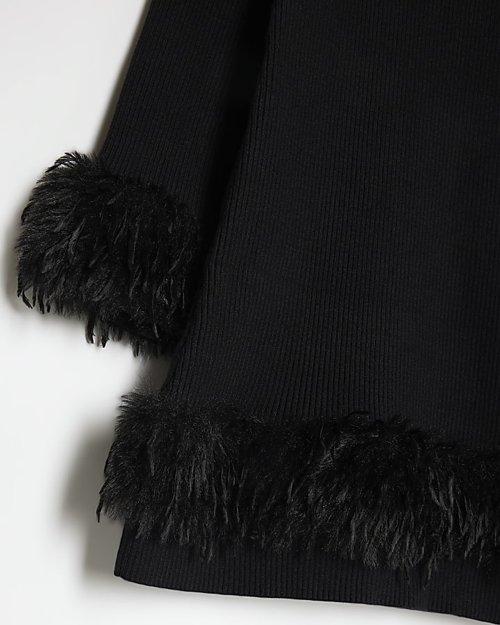Girls Black Feather Dress