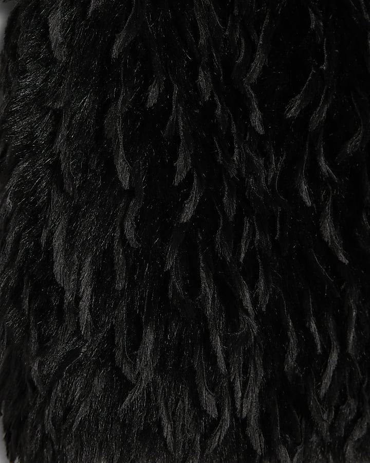 Girls Black Feather Skirt Set