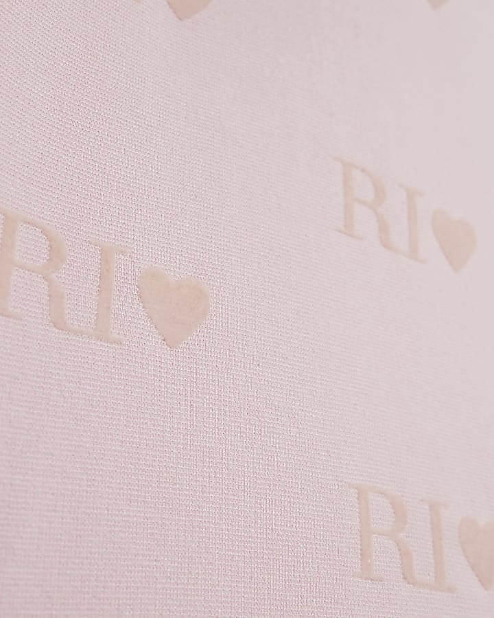 Girls Pink RI Heart Tracksuit Bottoms