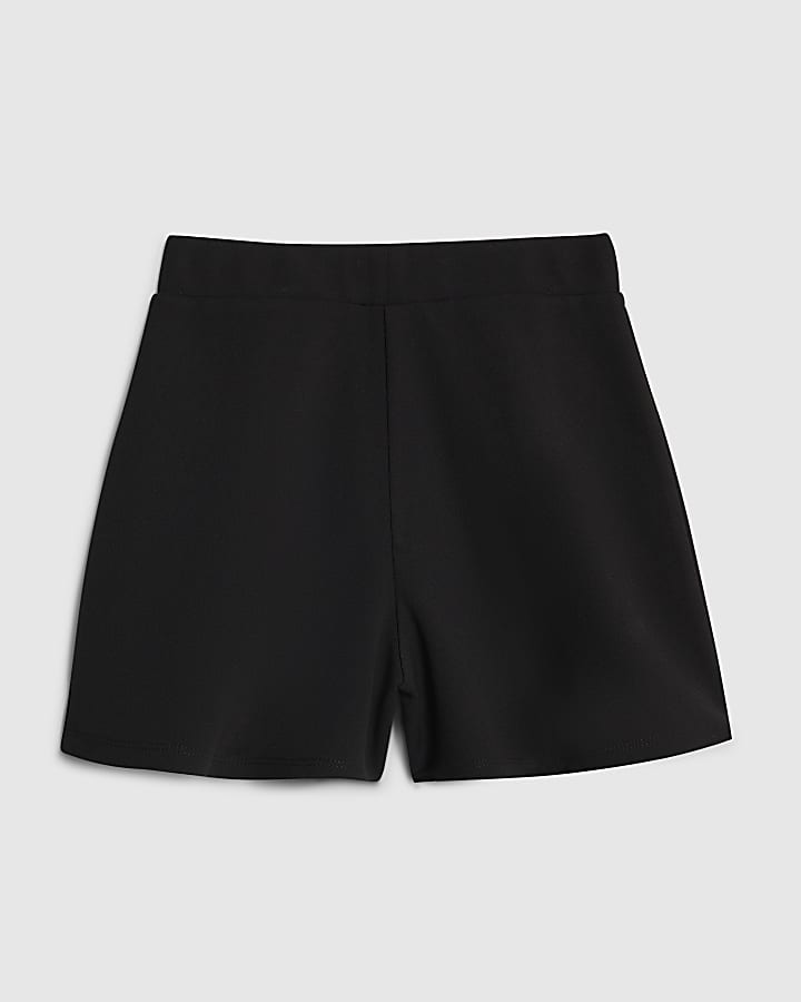 Girls Black Bow Shorts