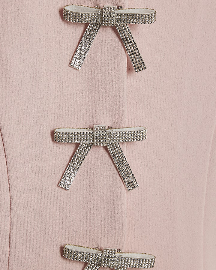 Girls Pink Bow Waistcoat