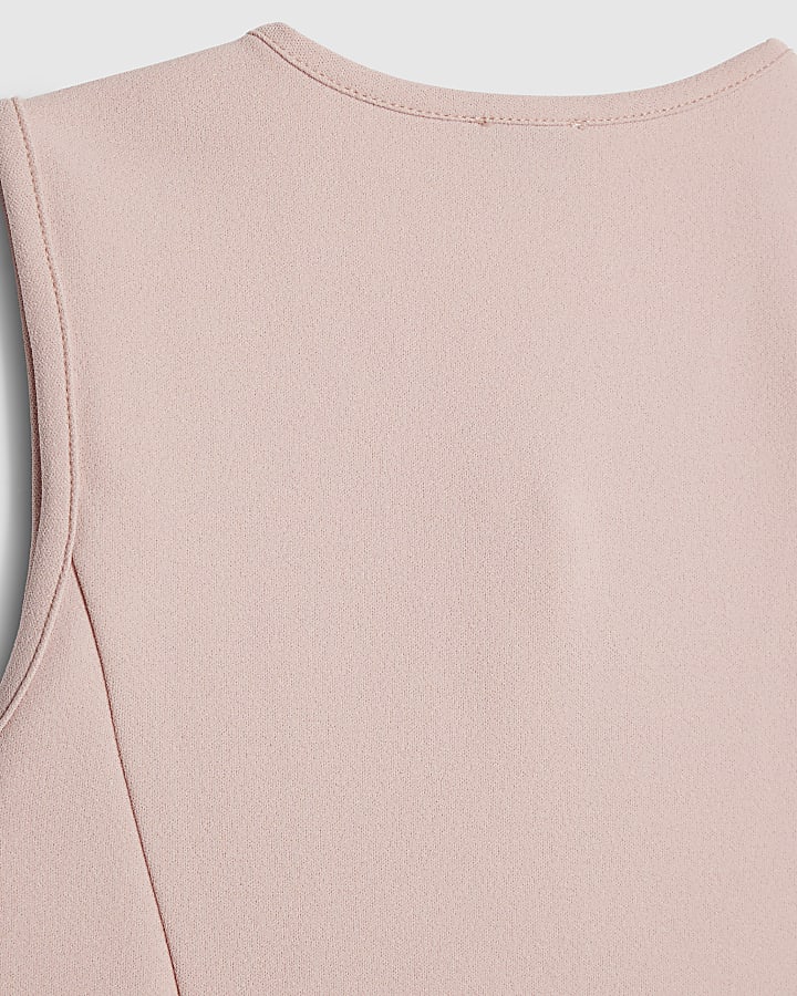 Girls Pink Bow Waistcoat