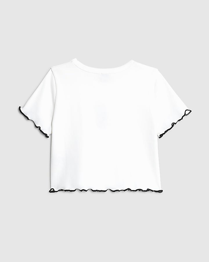 Girls White Bubble Queen Baby T-Shirt