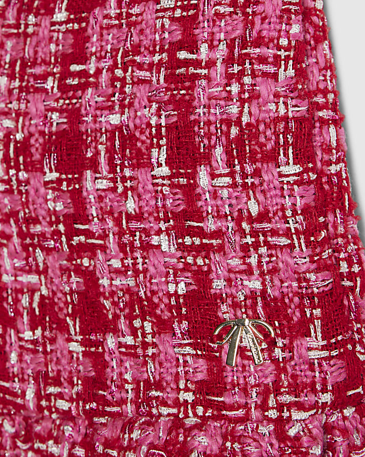 Mini Girls Pink Boucle Frill Shorts