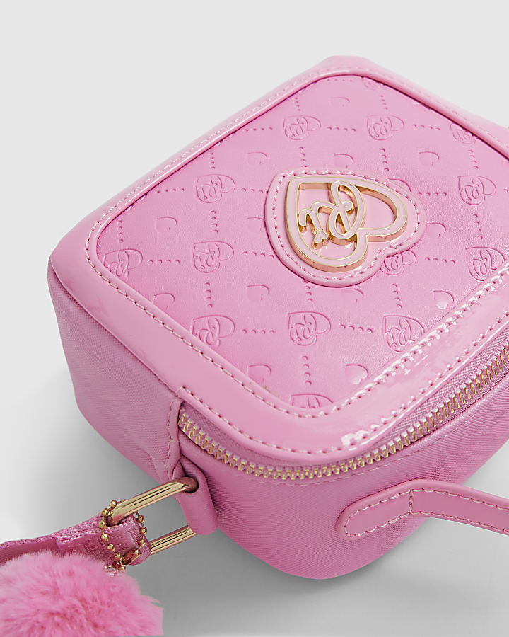 Girls Pink Monogram Cross Body Bag