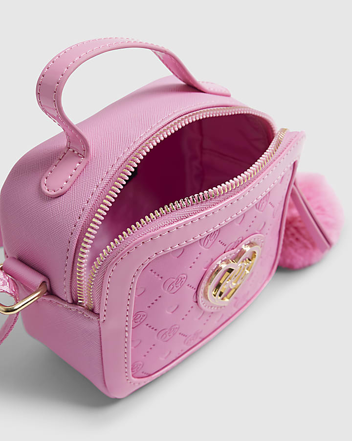 Girls Pink Monogram Cross Body Bag