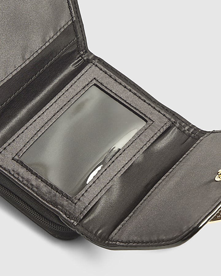 Girls Black Monogram Purse