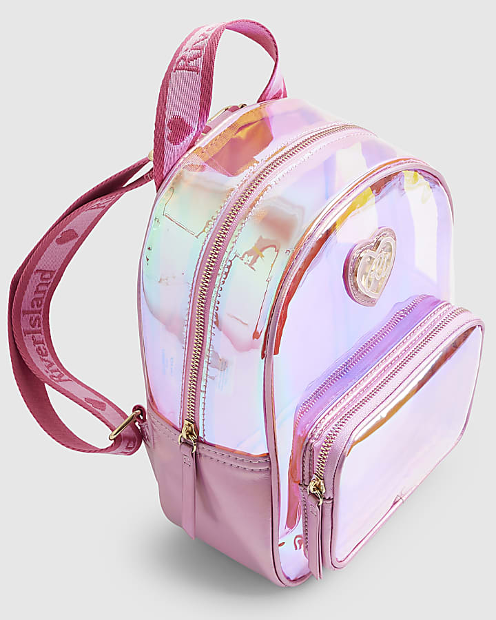 Girls Pink Jelly Printed Backpack