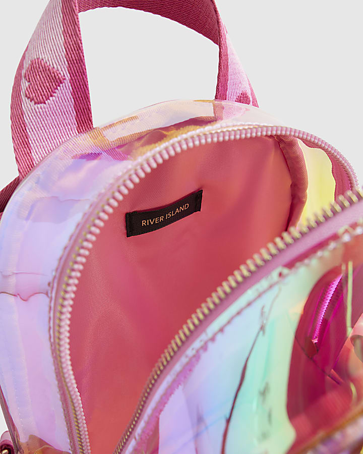 Girls Pink Jelly Printed Backpack