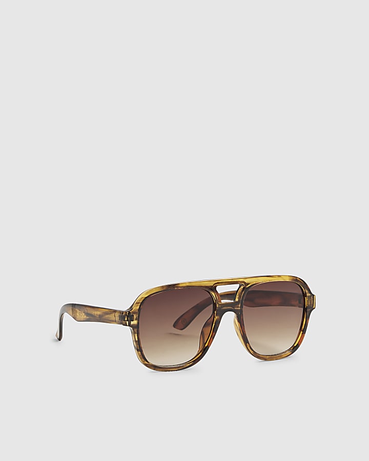 Boys Brown Aviator Sunglasses