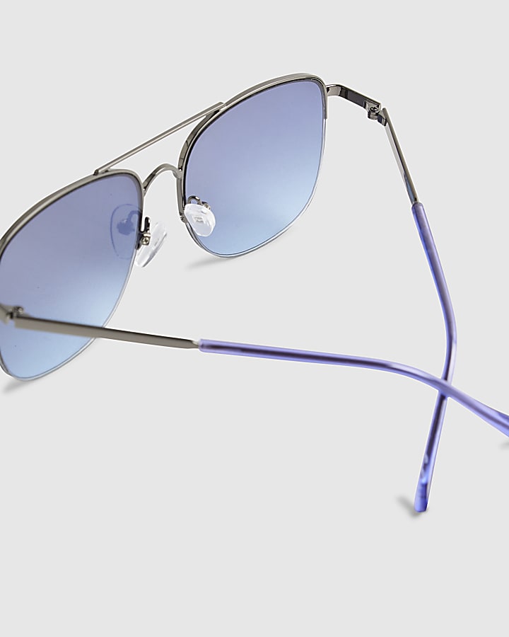 Boys Blue Metal Navigator Sunglasses