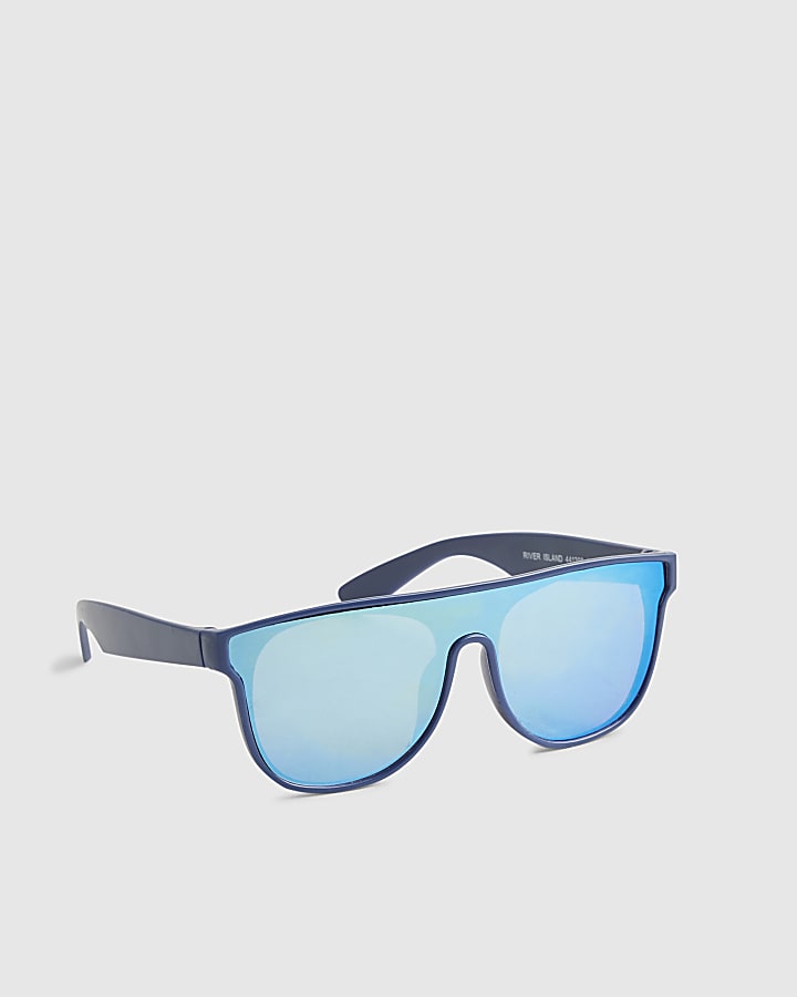 Mini Boys Blue Matte Visor Sunglasses