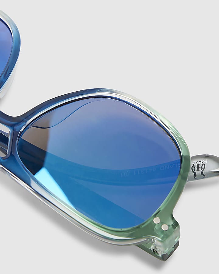 Mini Boys Blue Ombre Aviator Sunglasses