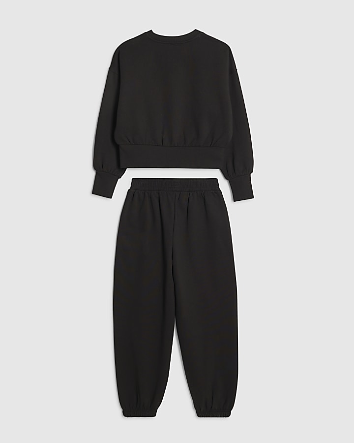 Girls Black Sassy Vibes Only Sweatshirt Set