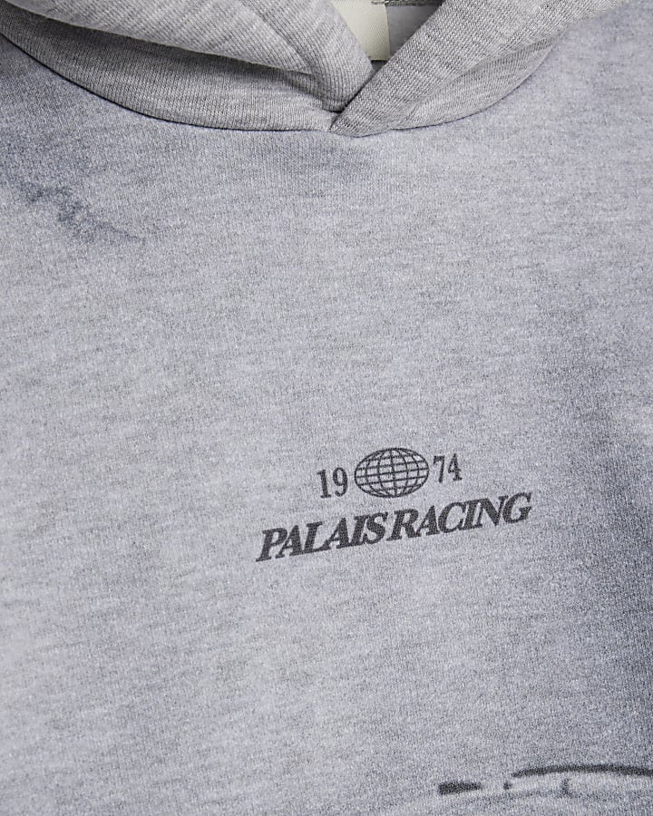 Boys Grey Car Print Hoodie