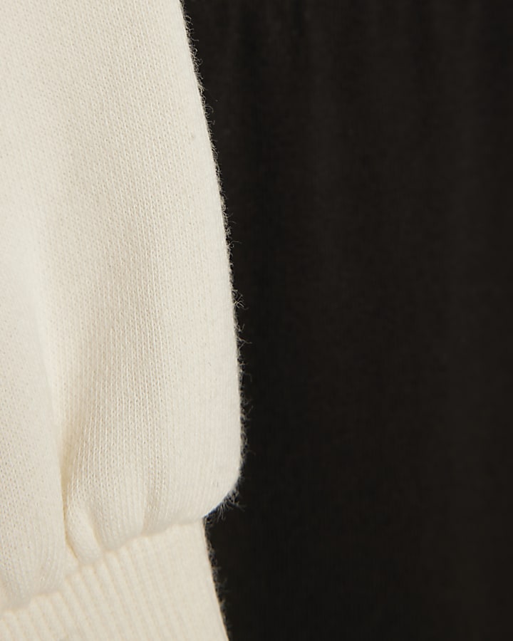 Girls Cream Bow Hoodie And Leggings Set