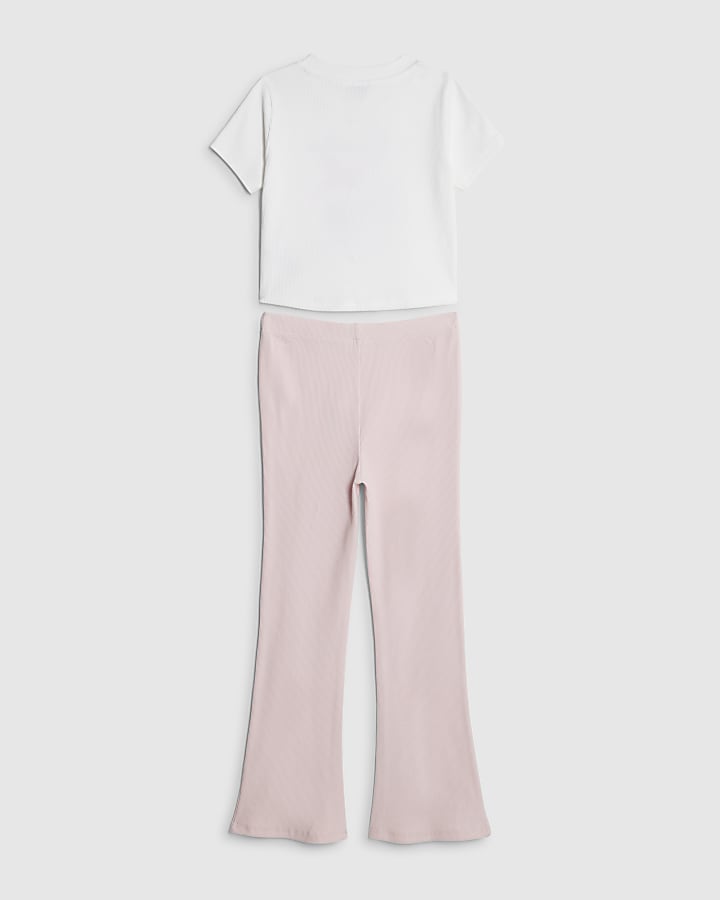 Girls White Manhattan Cherry T-Shirt Set