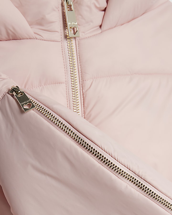 Girls Pink Gilet With Bag Set