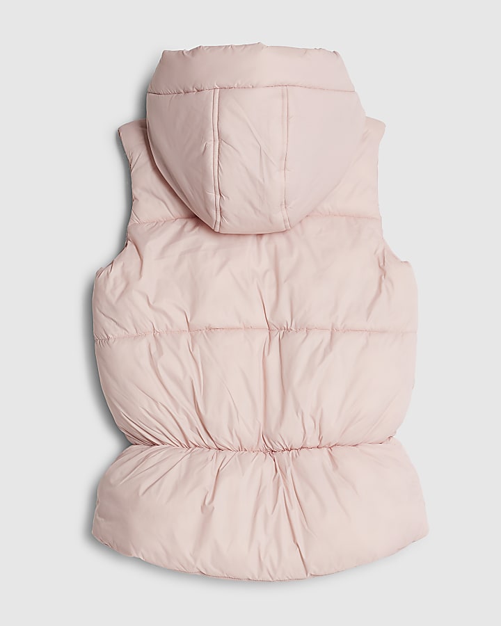 Girls Pink Gilet With Bag Set