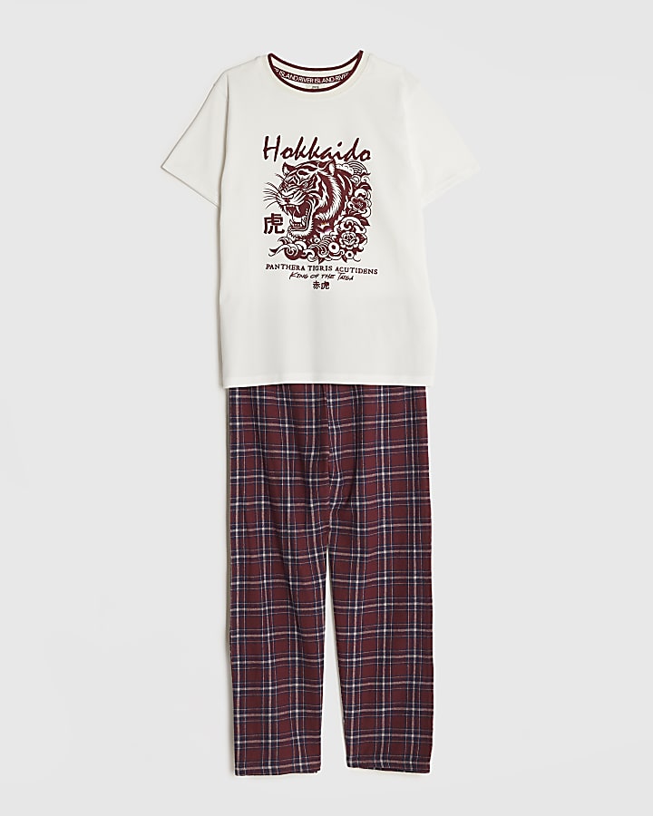 Boys Red Japanese Pyjama T-Shirt Set