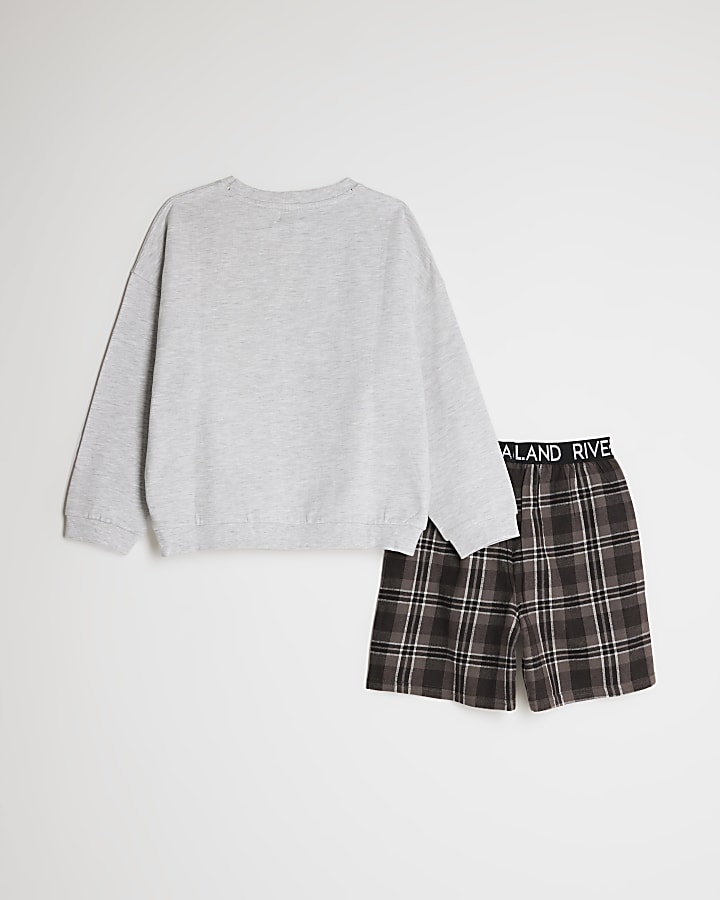 Boys Grey Slam Dunk Sweatshirt Pyjama Set