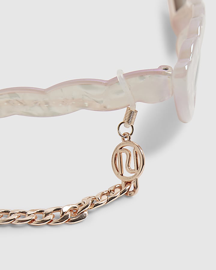 Girls Pink Scalloped Cat Eye Sunglasses