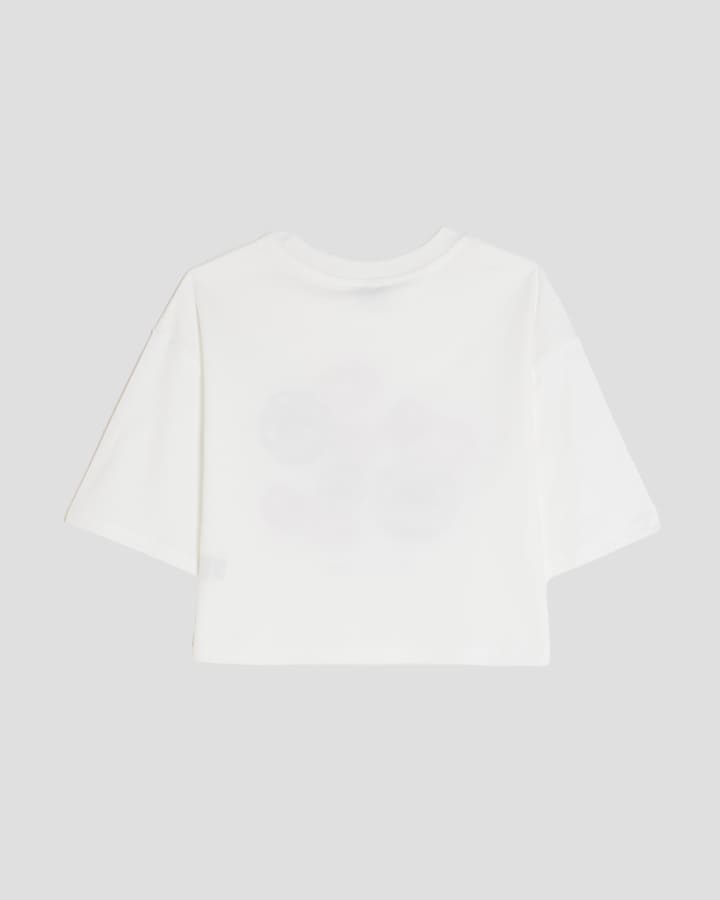 Girls White Disco Cherry Lips T-Shirt
