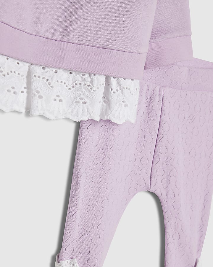 Baby Girls Purple Beautiful Sweatshirt Set