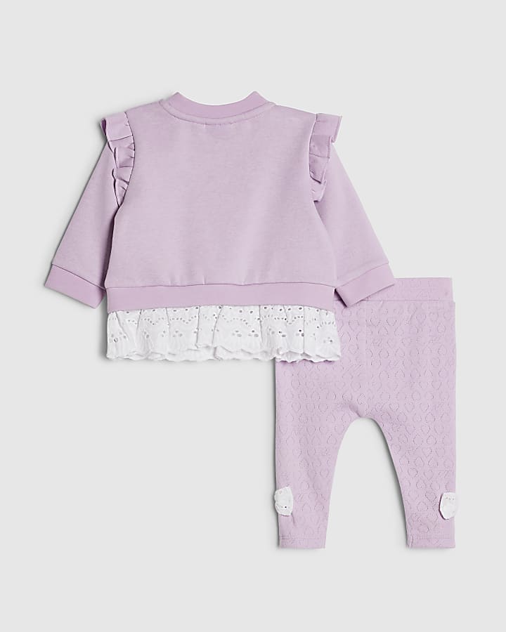 Baby Girls Purple Beautiful Sweatshirt Set
