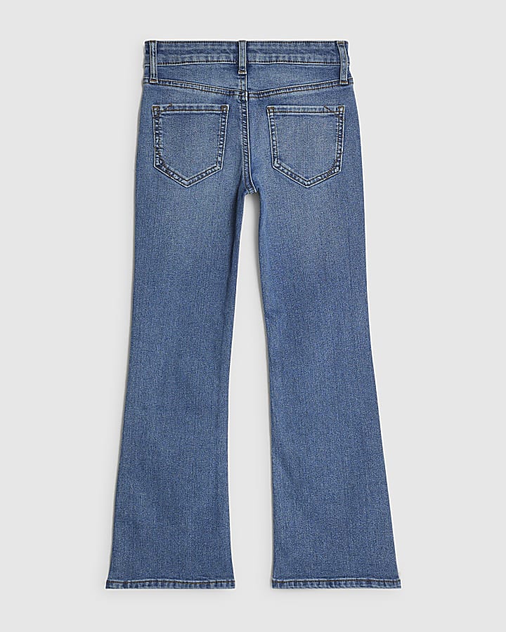 Girls Blue Flared Keyring Jeans