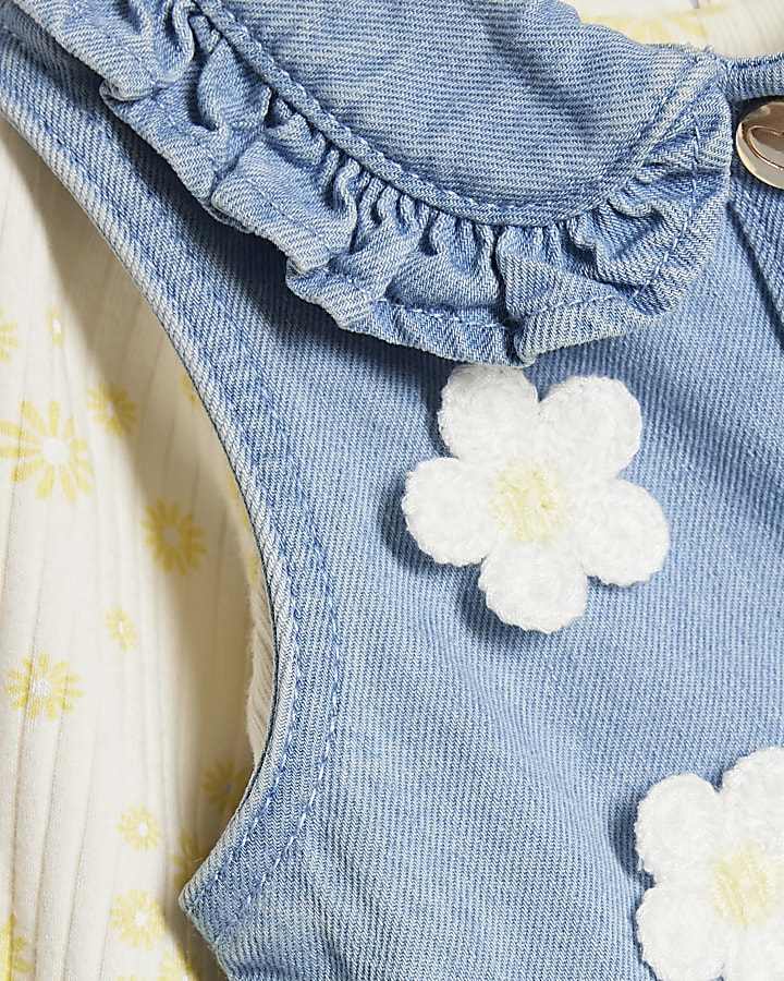 Baby Girls Blue Daisy Gilet Set