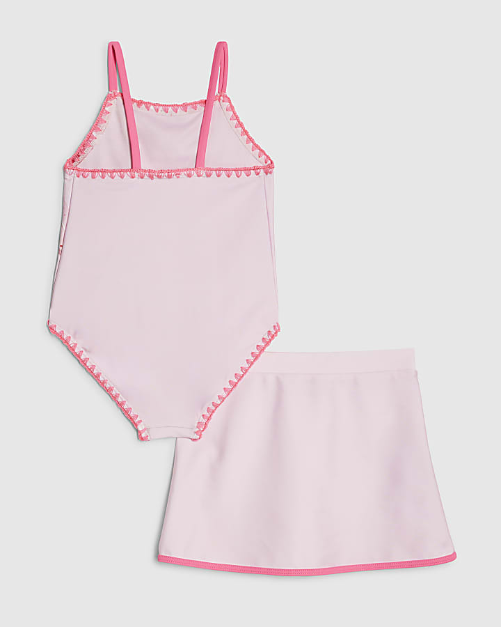 Mini Girls Pink Starfish Swimsuit Set