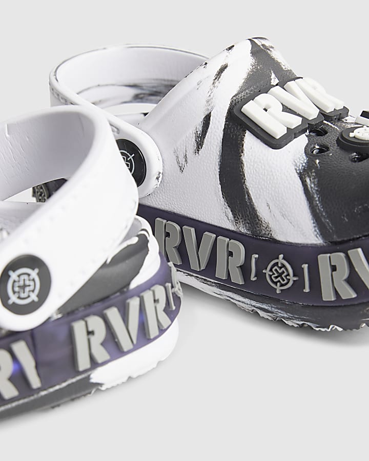 Mini Boys White Tie Dye Light Up Clogs