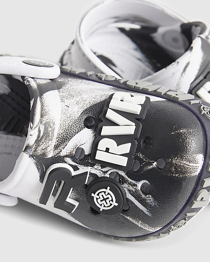 Mini Boys White Tie Dye Light Up Clogs