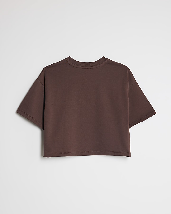 Girls Brown Embellished Iconic Era T-Shirt