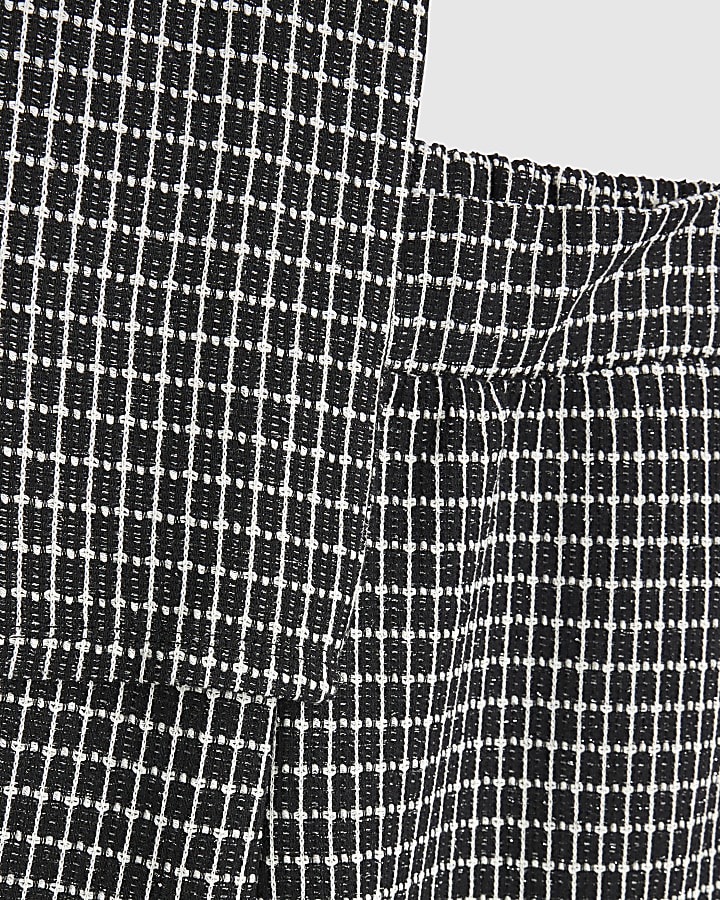 Girls Black Check Boucle Waistcoat Set