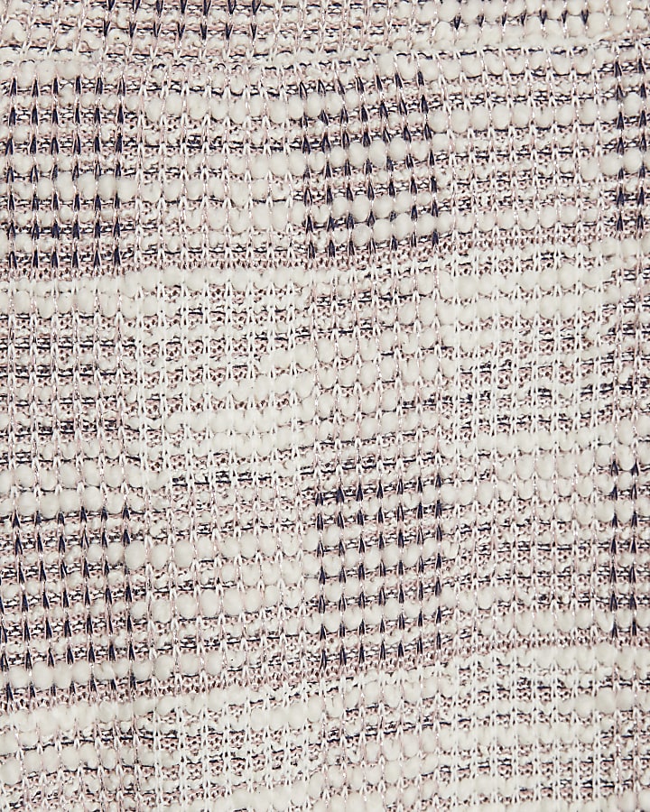 Girls Pink Check Boucle Waistcoat Set
