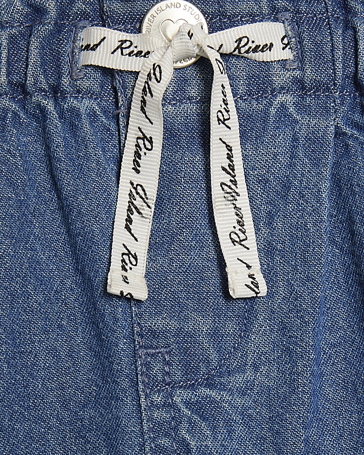 Mini Girls Blue Wide Leg Jeans